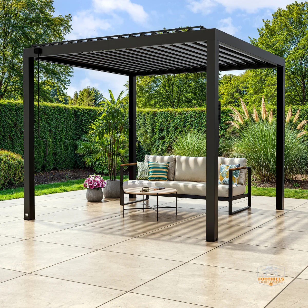 10x10 Sarasota Steel Louvered Pergola