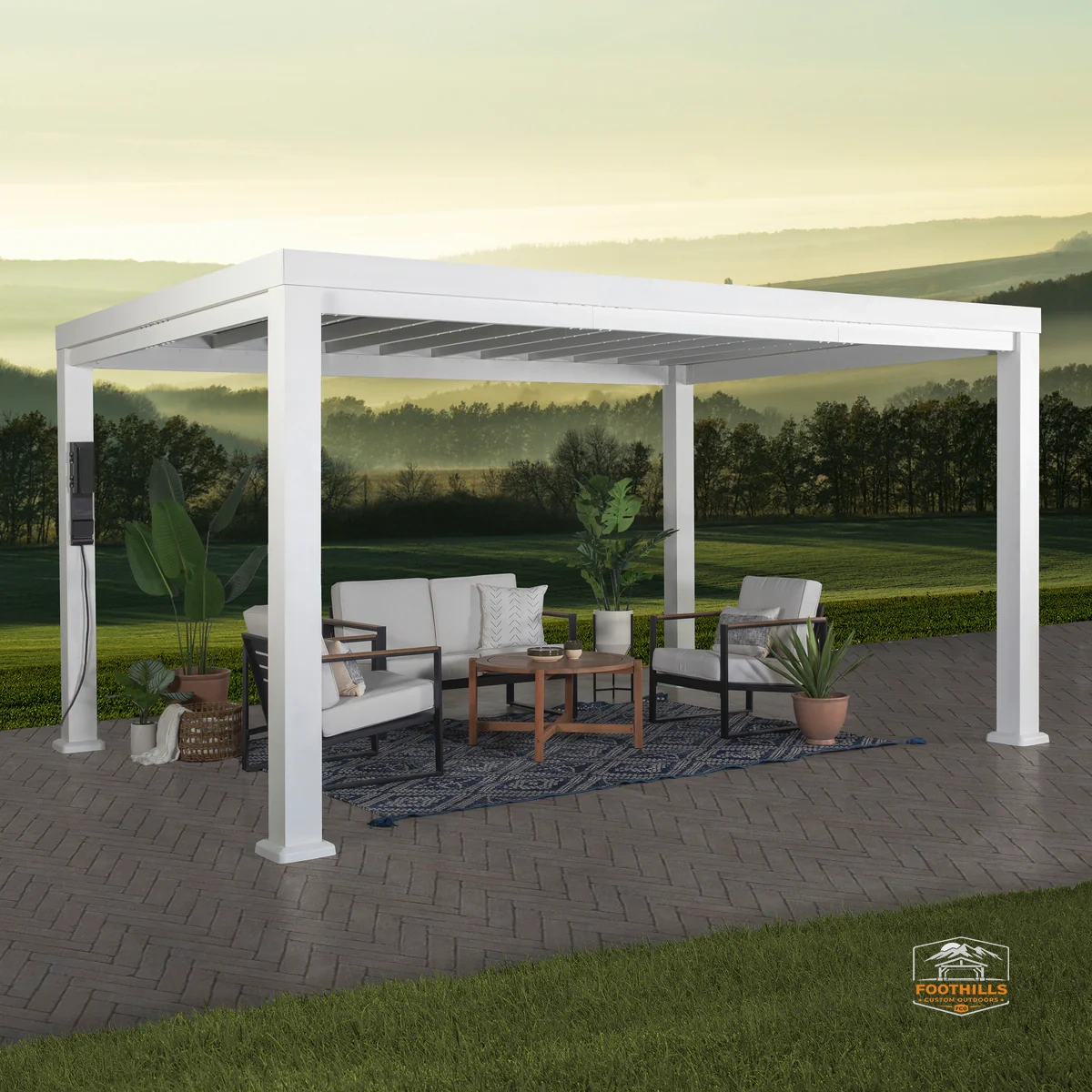 14x12 Windham Modern Steel Pergola With Sail Shade Soft Canopy